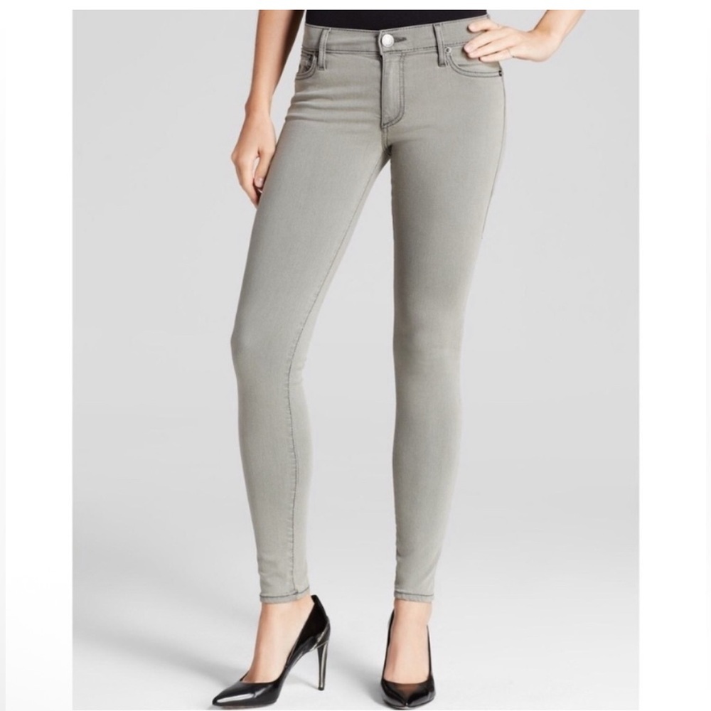 True Religion Halle Mid Rise Super Skinny Gray Jeans size 26